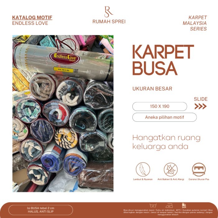 Karpet Busa Malaysia - Endless Love - Besar - 150 X 190 Harga Promo