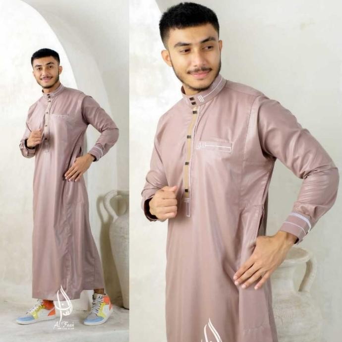 Jubah Pria Gamis Pria Jubah Alfaan Bordir model al haramain/al noor New