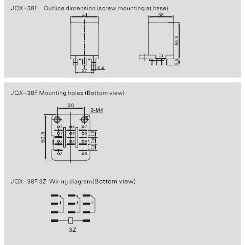 Murah Power Relay Tpdt 3X Spdt 40A 220V Ac Jqx-38F 3Z