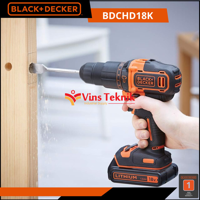 cordless hammer drill black decker BDCHD18k