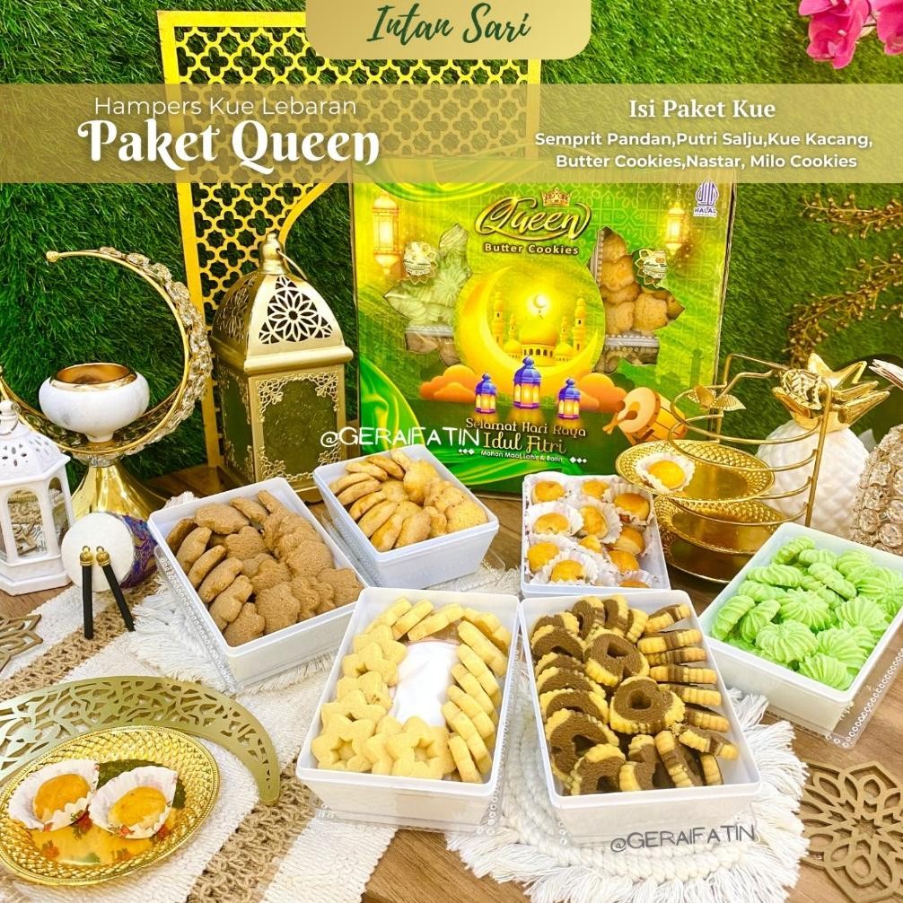 

dg-4 GERAIFATIN!! Paket Kue Kering Lebaran Queen Oval dari Intan Sari Parcel Ramadhan Dibuat tahun 2025 Original