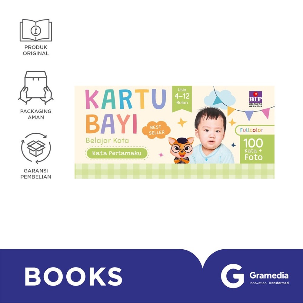 Kartu Bayi Belajar Kata: Kata Pertamaku (4-12 bulan)