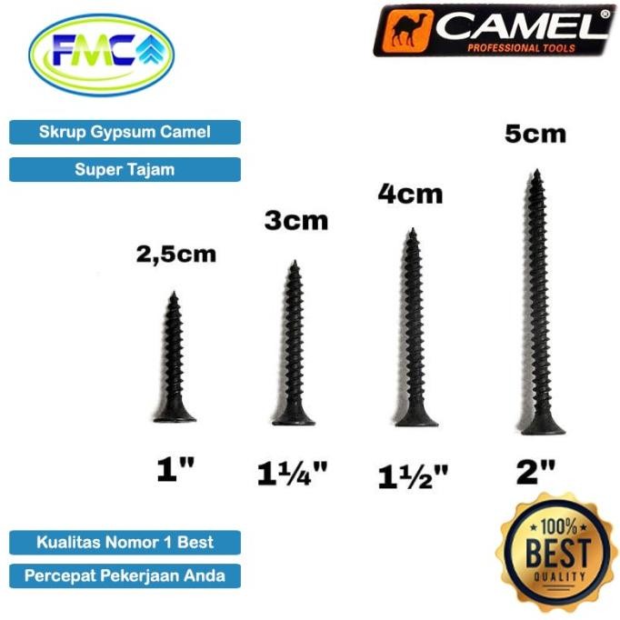 Promo Skrup Gypsum GRC Sekrup Baut Plafon 2cm 3cm 4cm 5cm Camel 1 Pak COD