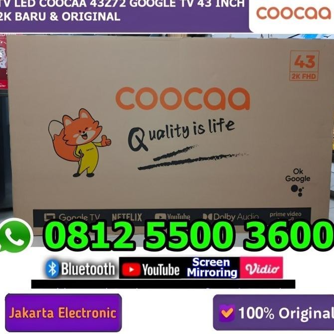 Smart TV Coocaa 43 inch 43S3U Tv Led Digital DVB-T2 2K 43" 100% Original