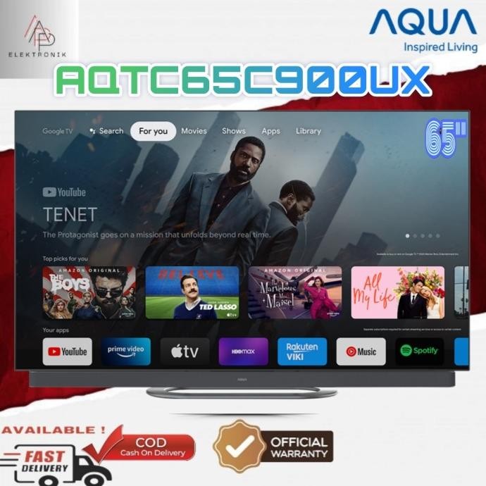 AQUA AQT65C900UX OLED 4K UHD SMART TV ANDROID GOOGLE 65 INCHI WHIT HARMAN KARDON