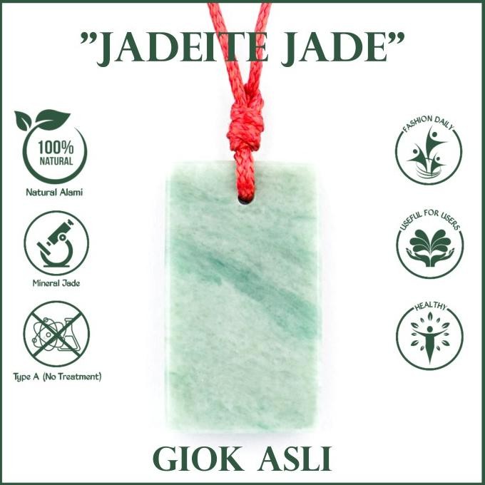 Liontin Giok Burma Asli Natural Jadeite Jade Hijau Type A Garansi