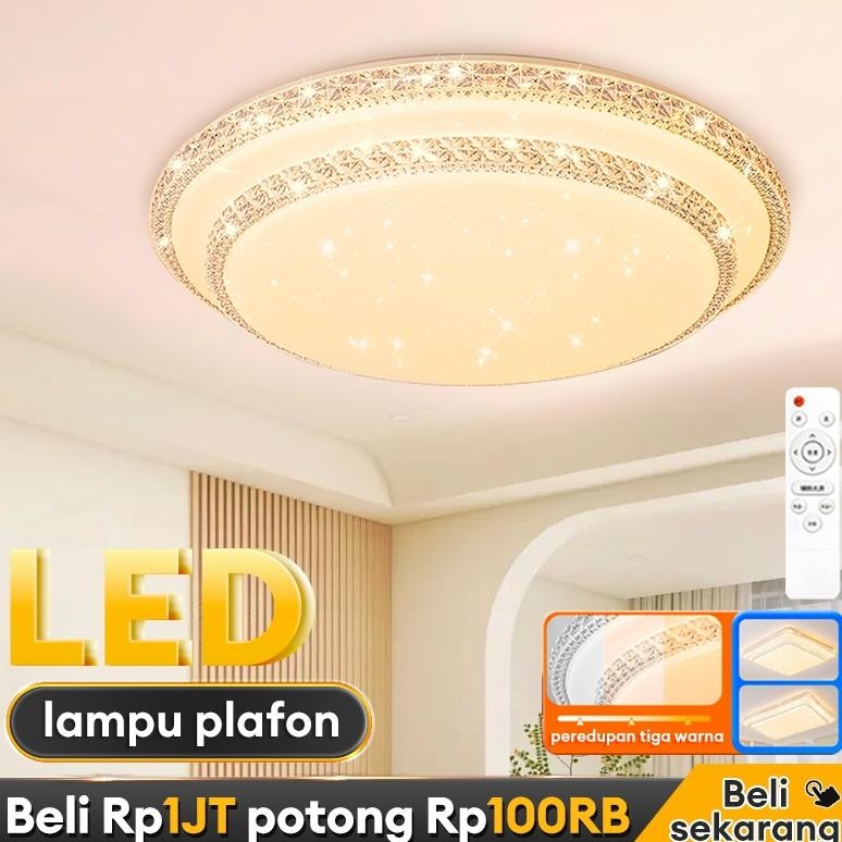 Garansi 30 tahun lampu plafon nimalis moder rumah lampu downlight pvc plafon led 3 Warna Ceiling Lig