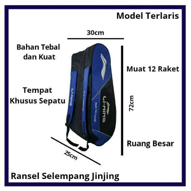 TERBARU tas raket li ning 3 ruang besar tas badminton li ning berkualitas termurah