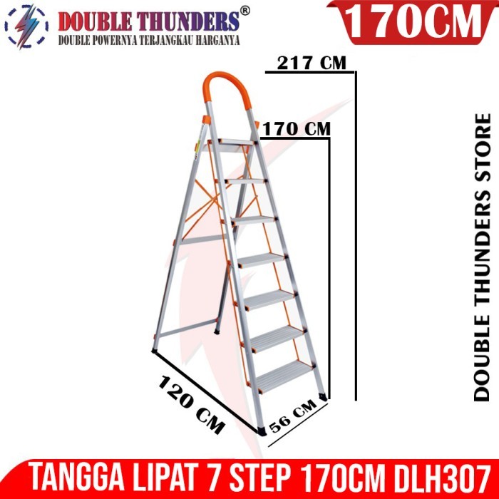 DT DLH307 Tangga Lipat Aluminium 170CM / House Hold Ladder 7 Step