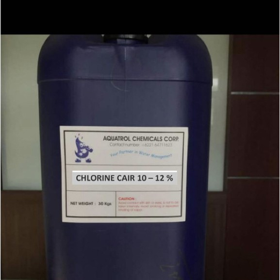 Chlorine cair 10-12% Sodium hypochlorite
