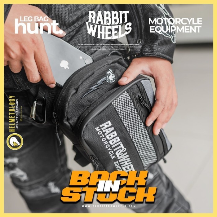 TERBARU Rabbit And Wheels Hunt Grey Leg Bag Tas Paha Original ada rain cover