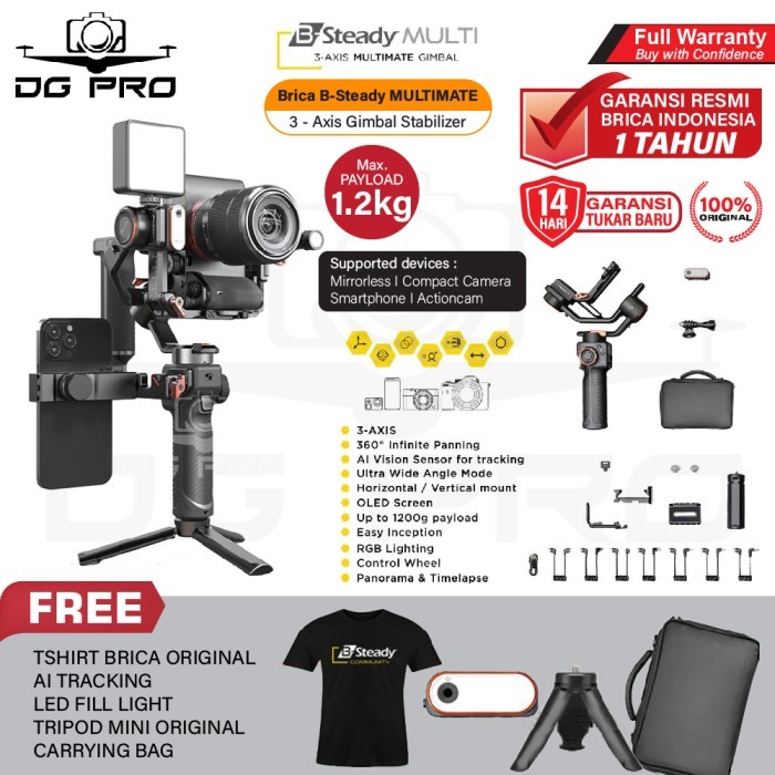 Brica B-Steady Multimate 3-Axis Gimbal Camera Dslr/Brica Bsteady Pro Multi Multimate
