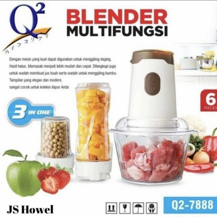 PROMO Q2 Food Chopper 2Liter Blender Chopper Daging Multifungsi 7888
