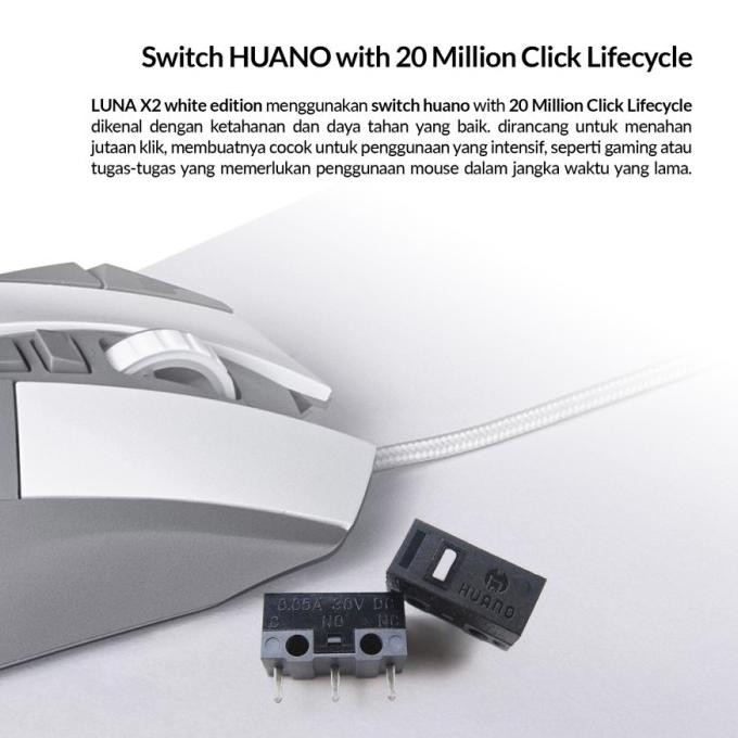 Mouse Gaming Digital Alliance Wired Ergonomic Rgb Macro Huano Luna X2 Lapakricofrederick