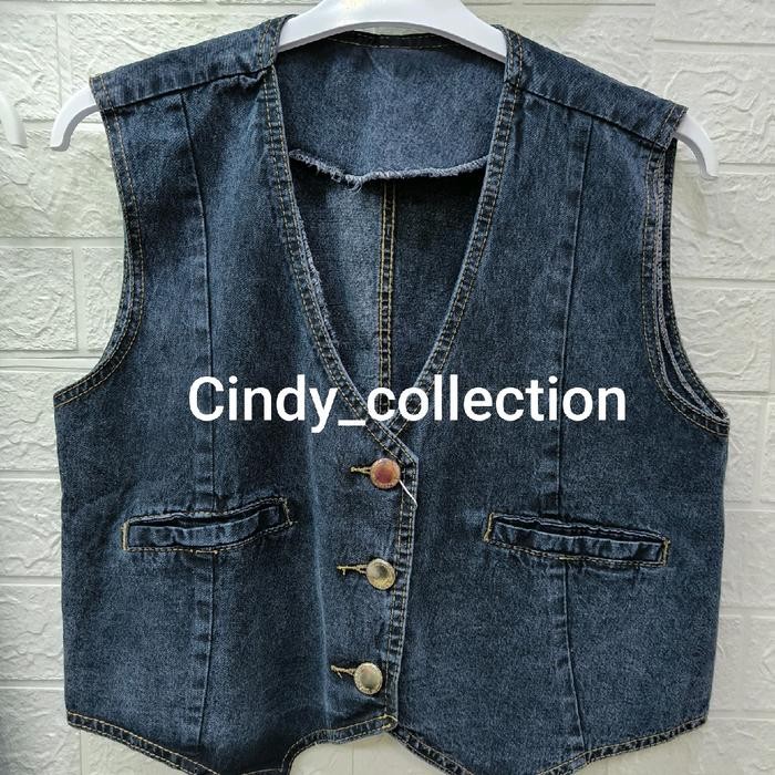 ROMPI JEANS WANITA CROP JUMBO VEST CROP JUMBO VEST JEANS ROMPI WANITA