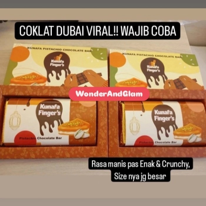 

Ready Kunafa Pistachio Chocolate Bar - COKLAT VIRAL