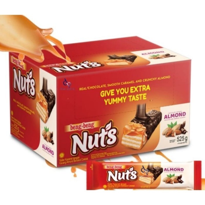 

Ready Sekotak Beng Beng Nuts coklat Caramel dengan almond 15 pcs