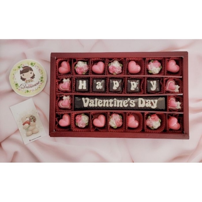

Ready chocolate gift S28B - coklat ucapan happy valentine
