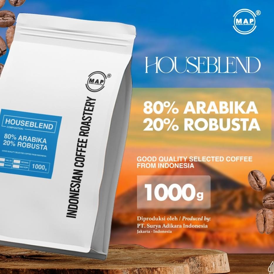 

Map19 Coffee Houeblend 1G 80 Arabia 20 Robuta Opi Indoneia