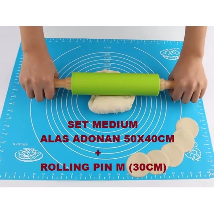 Set Rolling Pin Dan Alas Adonan Kue Alas Adon Kue Baking Tools Silikon #Gratisongkir #Sale #Discount