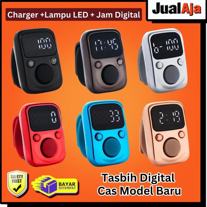Tasbih Digital Charger LED Jam Digital Premium 2202