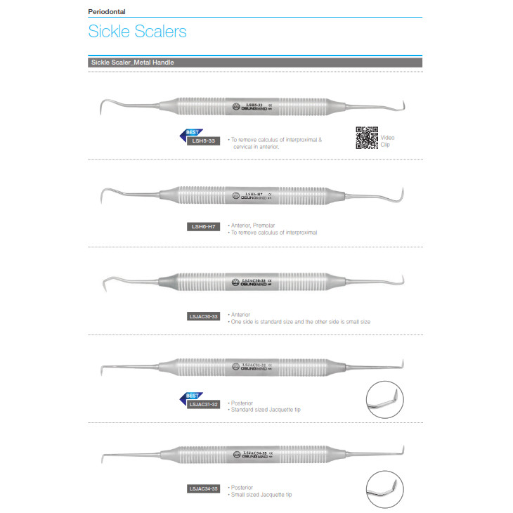 Osung Pediatric dental Sickle Scaler / Pembersih Karang Gigi Original