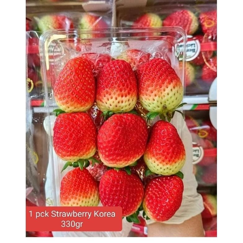 

Buah strawberry inport Korea 330gr per 1 pck buah