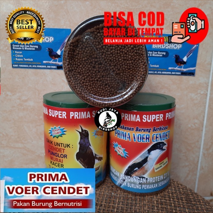 DISKON PRIMA VOER CENDET TOPLES PELET PAKAN MAKANAN BURUNG PENTET MURAI KACER