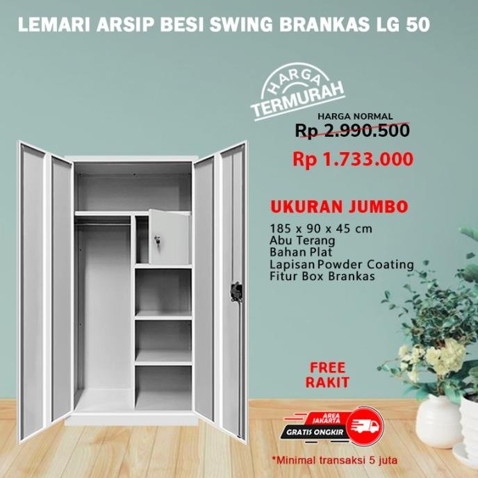 

Sale Lemari Pakaian Swing Brangkas Lg 50