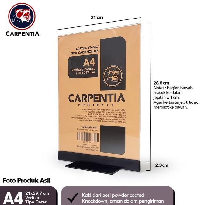

Promo Carpentia Stand Akrilik Kaki Besi /Datar A4 Vertikal 21X29,7Cm /Tent