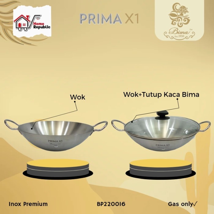 HOT SALE Bima Prima X1 Wajan Penggorengan Kuali 32cm BP220016 Asian Wok