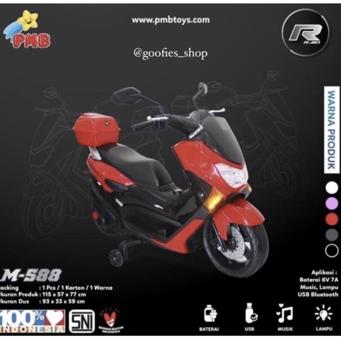 TERBARU Mainan Motor Aki Anak PMB M588 Nmax BISA GOSEND