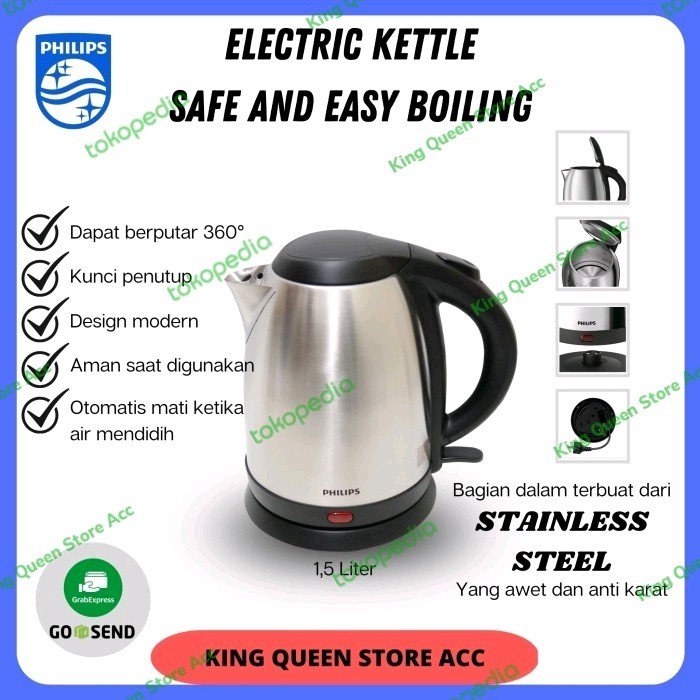 Teko Listrik Pemanas Air Philips Hd9306 Kettel Philips Pemanas Air