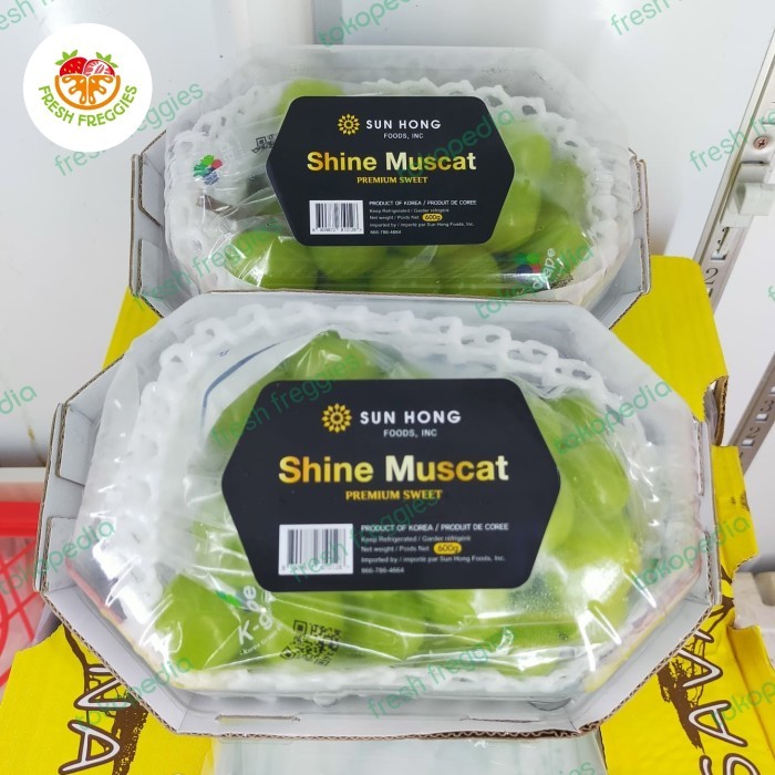 

Anggur Shine Muscat Korea Premium Sweet Anggur Muscat 600 gr Pack