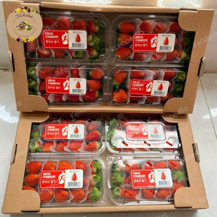 Strawberry Korea Premium Grade A Fresh Buah Strawberry Korea Pack