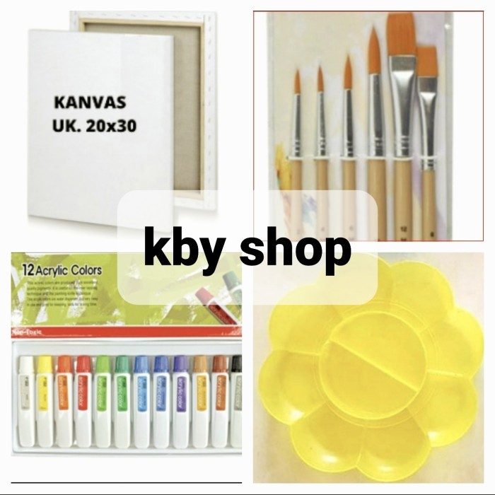 

Paket alat melukis Kanvas 20x30 -Kuas Piring Cat Acrylic Painting kit
