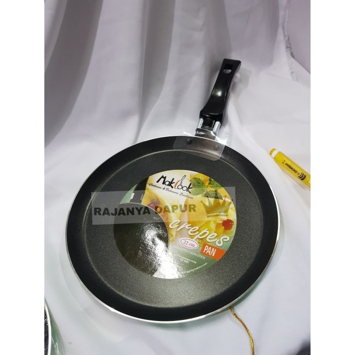 Makcook Crepes Pan 22 Cm - Frypan Crepes Datar Teflon 22 Cm