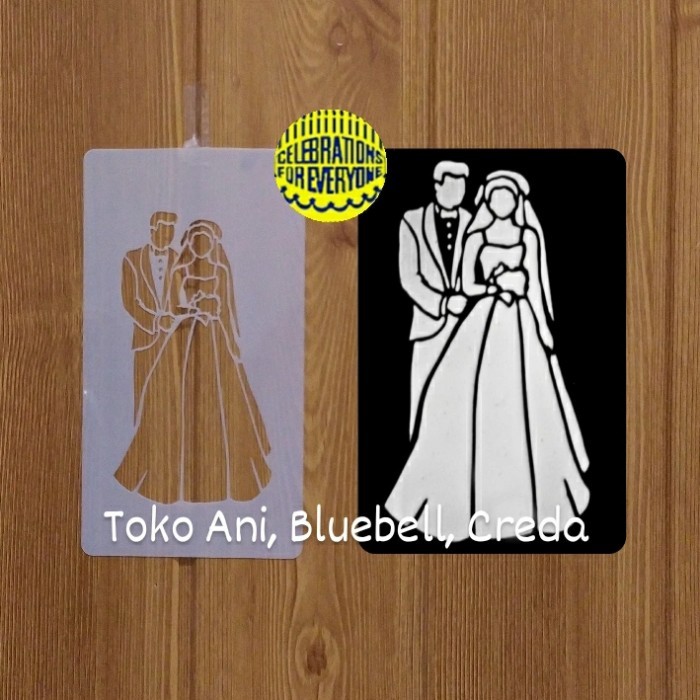 

TERBARU Designer Stencil : Bride and Groom , 12.5 x 7.5 cm