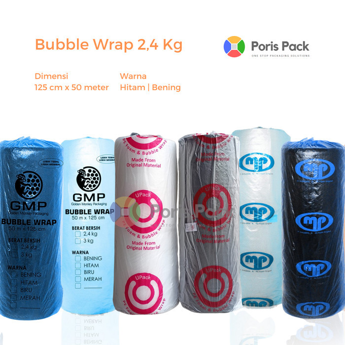 

Bubble Buble Wrap Mulia Pack Gmp Pkk 2,4 Kg Roll 125 Cm X 50 Meter
