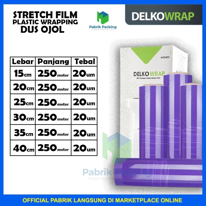 

Plastik Wrap Stretch Film Plastik Wrapping Barang Delkowrap Dus Ojol