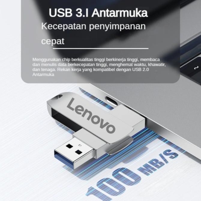 ORIGINAL FLASHDISK LENOVO DUAL OTG TYPE C 1TB 2TB USB 3.0 HIGH SPEED