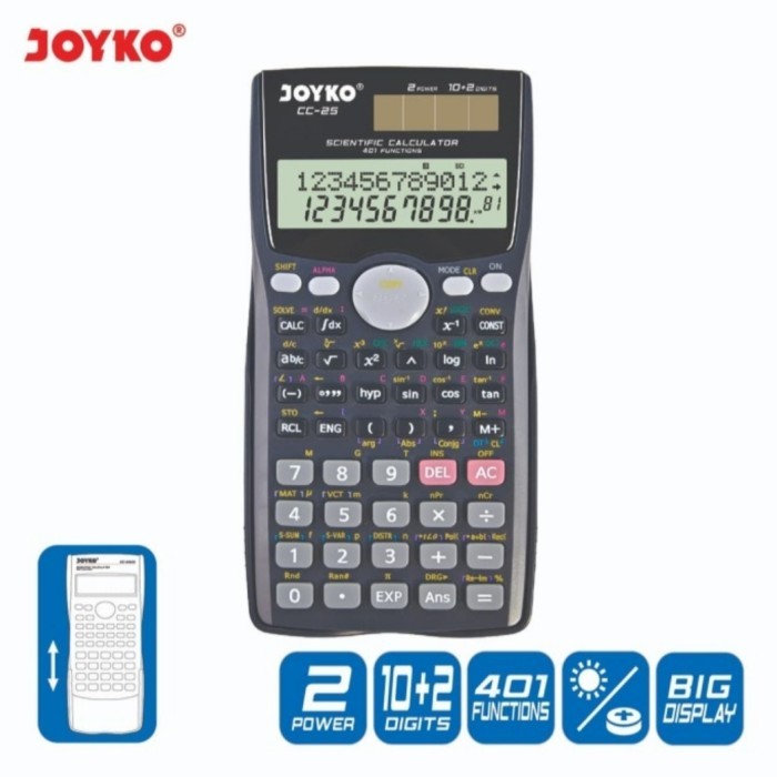 

Scientific Calculator / Kalkulator Ilmiah Joyko Cc-25 / 401 Functions