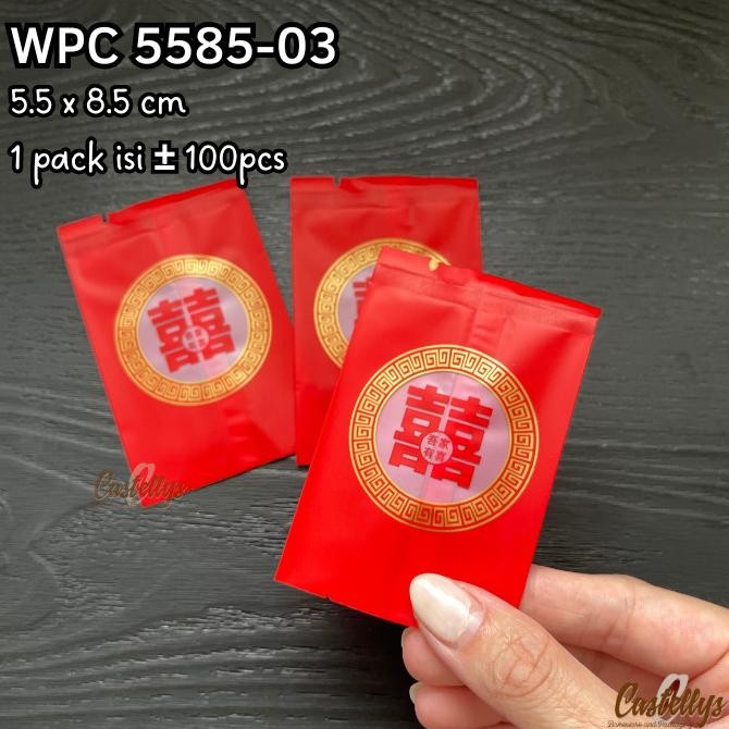 

_^_^_^] Plastik Cookies Shuangxi WPC 5585-03 Kue Hampers Wedding Sangjit