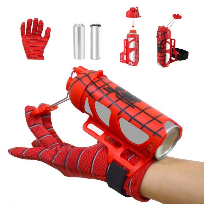 1 Set Sarung Tangan Spidermen Spray Mainan Anak Mainan Spider Man Wrist Launcher Set Launcher Spray