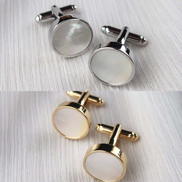 Cufflink Mutiara MOP Stainless Steel Thobe Kabak