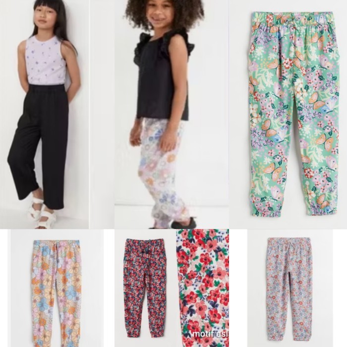 PHI115 Celana Jogger Rayon Viscose Anak Perempuan HM H*M Pants Kids