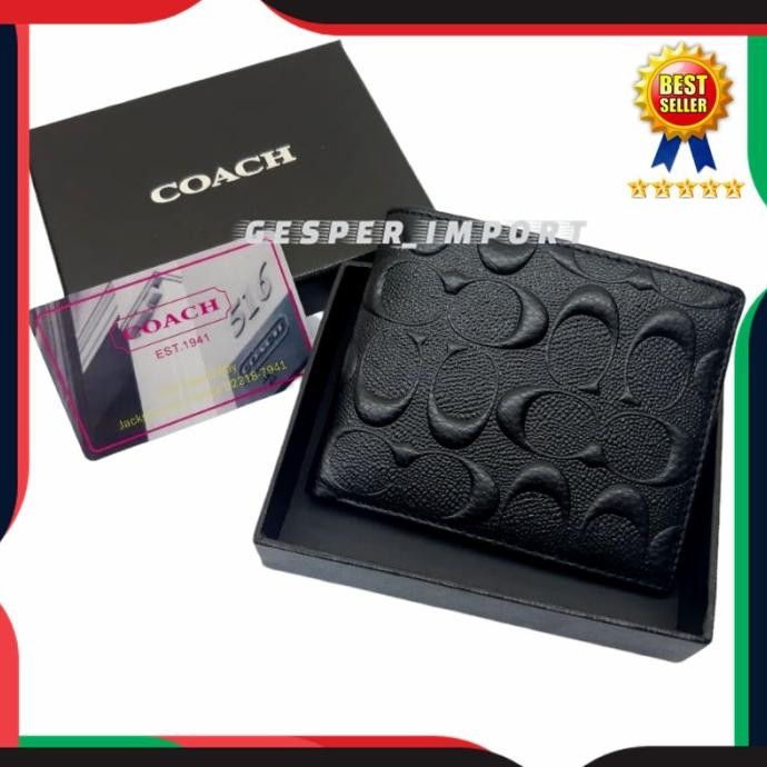 Siap Kirim Dompet Lipat Pria COACH Kulit Asli Import
