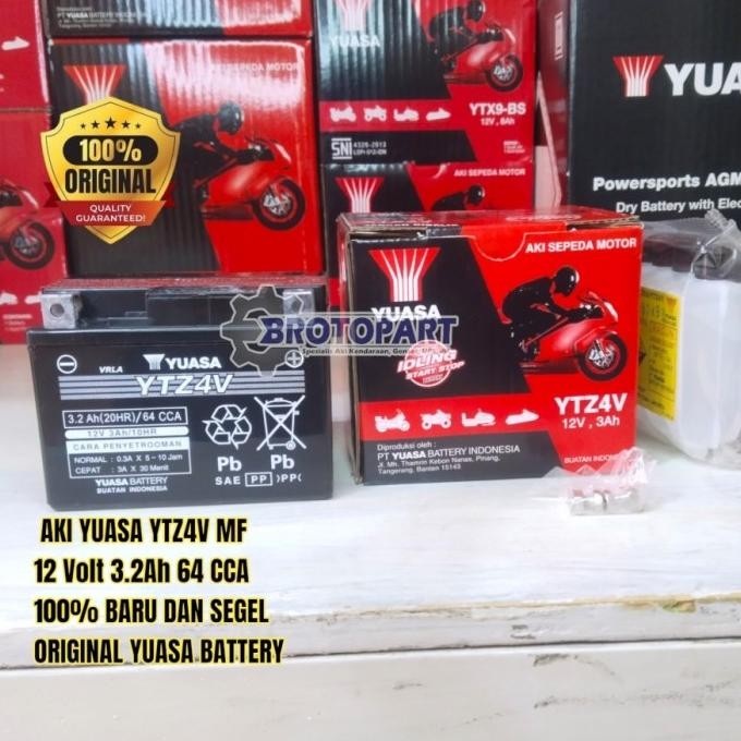 aki motor honda revo, blade, supra x 125, kirana, kharisma yuasa ytz4v asli