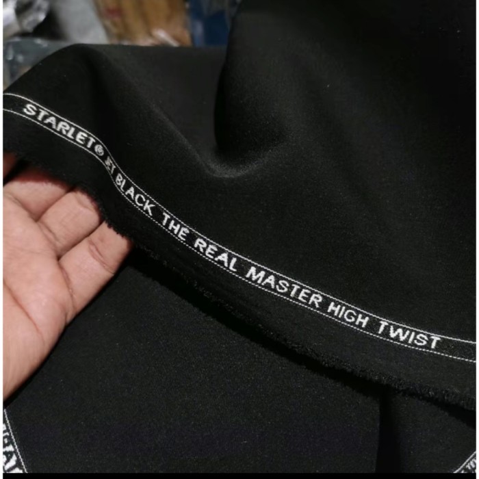 kain high twist jet black master / kain bahan jas high twist jet black