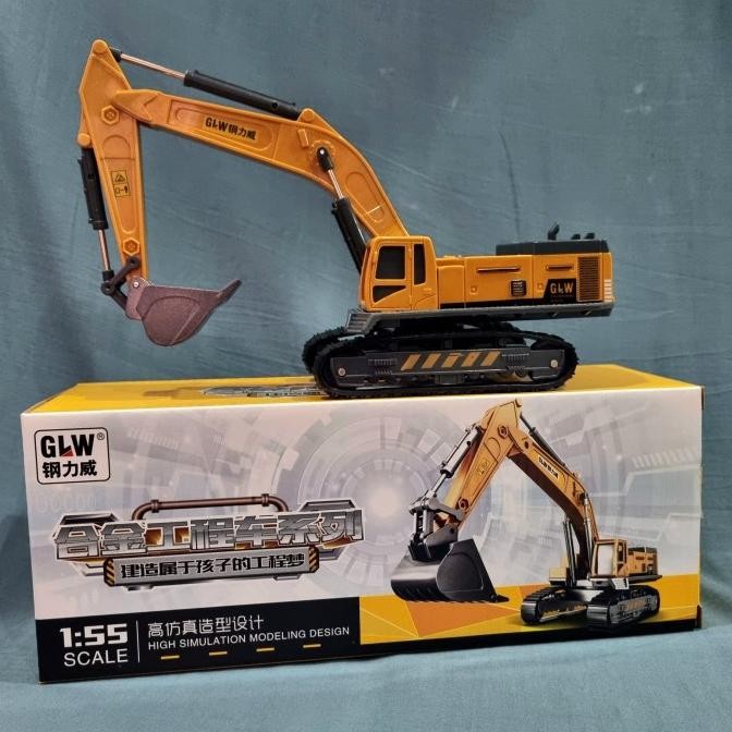 termurah diecast excavator beko konstruksi alat berat 1:55 glw engineering